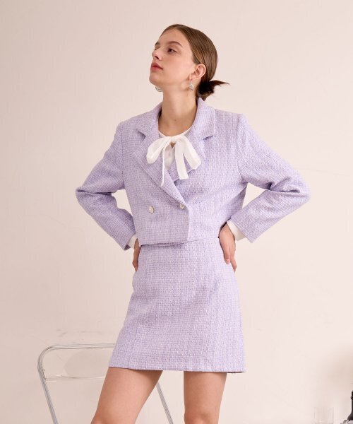 BIBYSEOB（バイバイソプ）の「シンプルトゥイードスカートパープル[T23]（スカート・レディース・その他・SMALL/MEDIUM）」の5枚目の写真