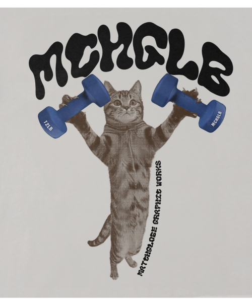 MATCHGLOBE(マッチグローブ)の「ダンベルキャットオーバーサイズTシャツ(ベージュ)(Tシャツ/カットソー・レディース・その他・FREE)」の4枚目の写真