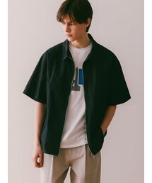 ESN（イーエスエヌ）の「COLLARED ZIP-UP SHIRT NAVY（ナイロンジャケット）」