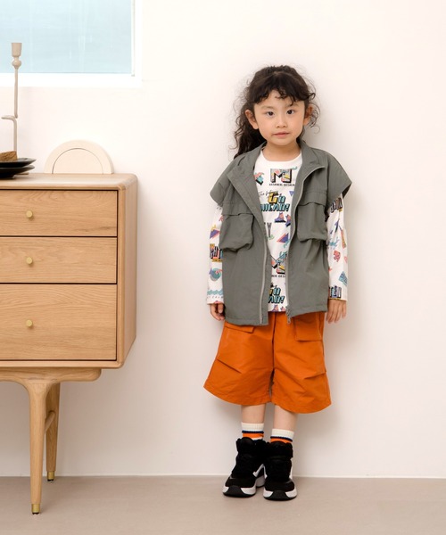 MAKE YOUR DAY（メイクユアデイ）の「6分丈ワイドパンツ■80～140cm（その他パンツ・キッズ・ベージュ/オレンジ/ブラック・80/90/100/110/120/130/140）」の6枚目の写真