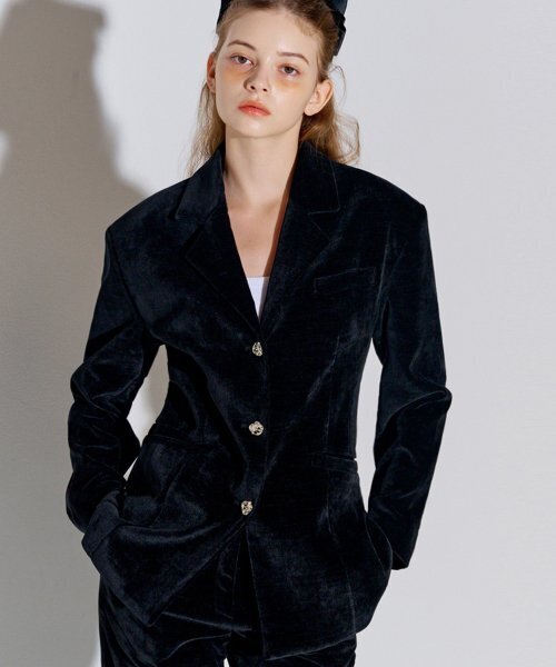 セール】セットアップベルベットテーラードジャケット+ブーツカット