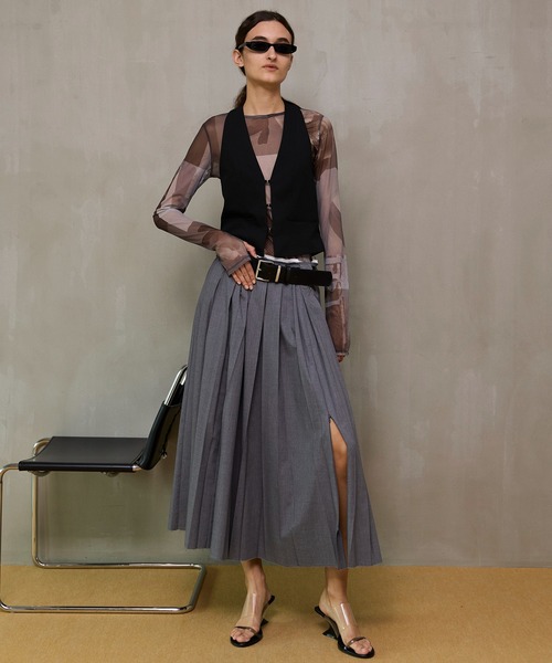 MAISON SPECIAL(メゾンスペシャル)の「Suiting Halter Neck Vest/スーチングホルターネックベスト(ベスト・レディース・グレー/ブラック・FREE)」の8枚目の写真