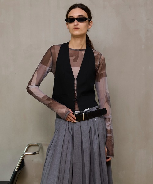 MAISON SPECIAL(メゾンスペシャル)の「Suiting Halter Neck Vest/スーチングホルターネックベスト(ベスト・レディース・グレー/ブラック・FREE)」の13枚目の写真