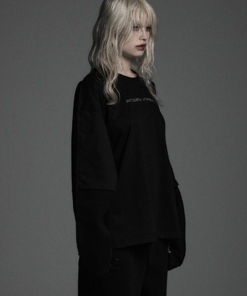 ROSEN KREUZ(ローゼンクロイツ)の「【Rosen Kreuz】the taste“V” LAYERED LONG SLEEVES / 【ローゼンクロイツ】レイヤード長袖Tシャツ(Tシャツ/カットソー・メンズ・ブラック・ONE SIZE)」の8枚目の写真