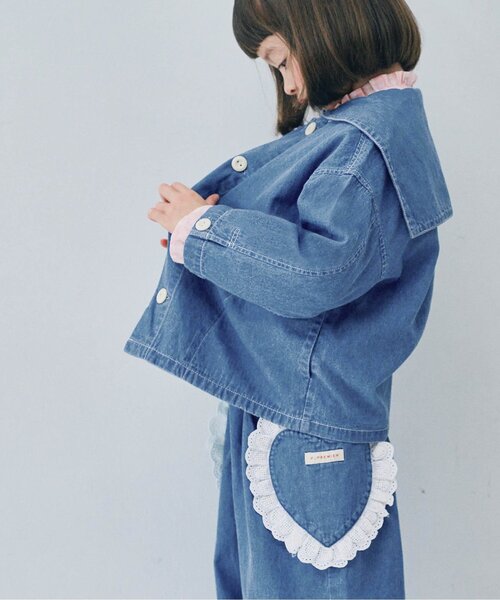 p.premier（ピードットプルミエ）の「セーラーシャツジャケット_ジュニア対応（シャツ/ブラウス・キッズ・ブルー/レッド/インディゴブルー/イエロー・80/90/100/110/120/130/140）」の2枚目の写真