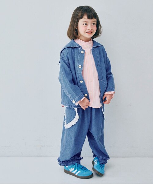 p.premier（ピードットプルミエ）の「セーラーシャツジャケット_ジュニア対応（シャツ/ブラウス・キッズ・ブルー/レッド/インディゴブルー/イエロー・80/90/100/110/120/130/140）」の11枚目の写真