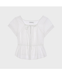 String Pintuck Blouse (White)