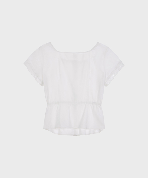 ALKI ALKA(アルキアルカ)の「String Pintuck Blouse (White)(シャツ/ブラウス・レディース・ホワイト・SMALL/MEDIUM)」の3枚目の写真