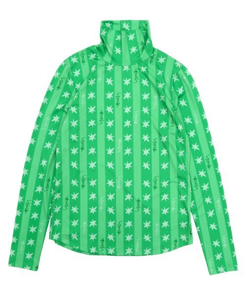 YOUK SHIM WON(ユクシムウォン)の「タートルネックレイヤードTシャツロゴストライプ(Tシャツ/カットソー・レディース・その他・MEDIUM/SMALL)」の1枚目の写真