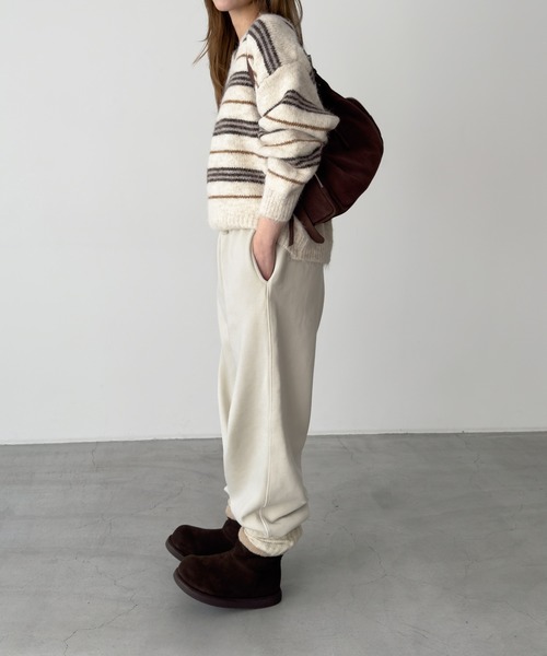 CANAL JEAN(キャナルジーン)の「Lakey Park ピグメントスウェットパンツ(スウェットパンツ・レディース・アイボリー/チャコールグレー・ONE SIZE)」の7枚目の写真