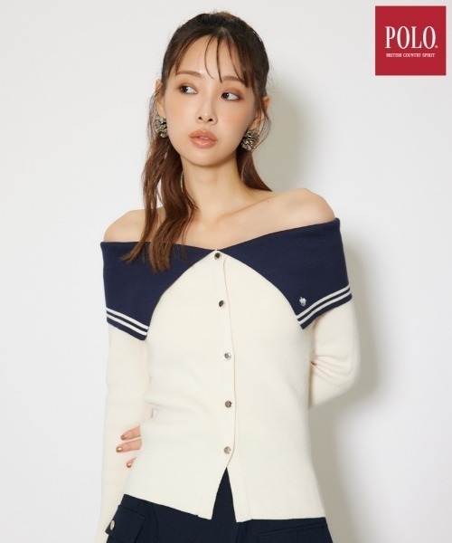 rienda(リエンダ)の「【POLO BCS】バイカラーニットトップス 秋服 冬服(ニット/セーター・レディース・ブラウン/アイボリー/ダークグレー・FREE)」の2枚目の写真
