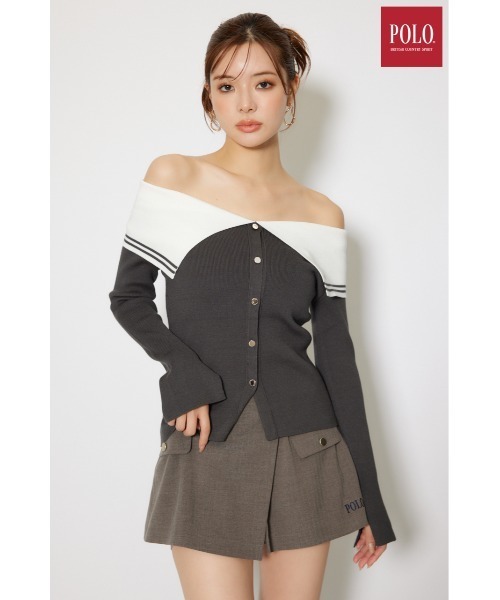 rienda(リエンダ)の「【POLO BCS】バイカラーニットトップス 秋服 冬服(ニット/セーター・レディース・ブラウン/アイボリー/ダークグレー・FREE)」の7枚目の写真