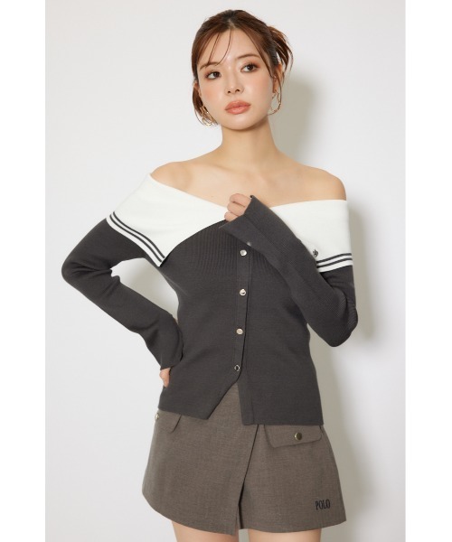 rienda(リエンダ)の「【POLO BCS】バイカラーニットトップス 秋服 冬服(ニット/セーター・レディース・ブラウン/アイボリー/ダークグレー・FREE)」の6枚目の写真