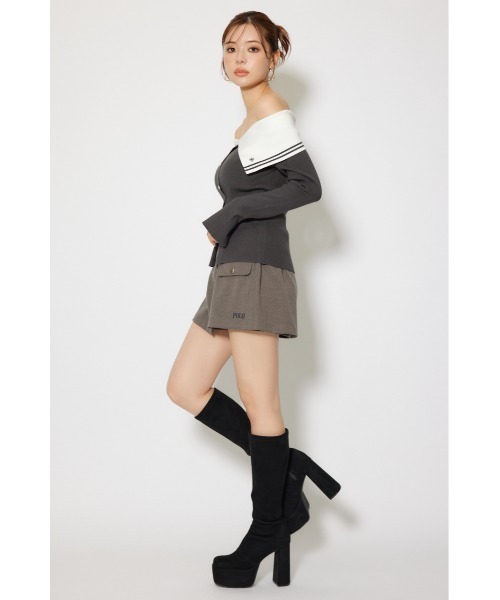 rienda(リエンダ)の「【POLO BCS】バイカラーニットトップス 秋服 冬服(ニット/セーター・レディース・ブラウン/アイボリー/ダークグレー・FREE)」の4枚目の写真