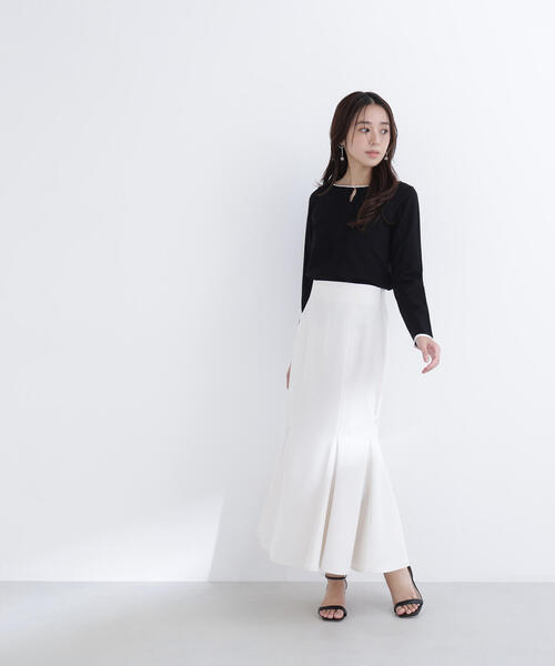 NATURAL BEAUTY BASIC（ナチュラルビューティーベーシック）の「◇ヘム切替マーメイドスカート（スカート・レディース・オフホワイト/ブラック/ネイビー・P/S/MEDIUM/SMALL）」の11枚目の写真