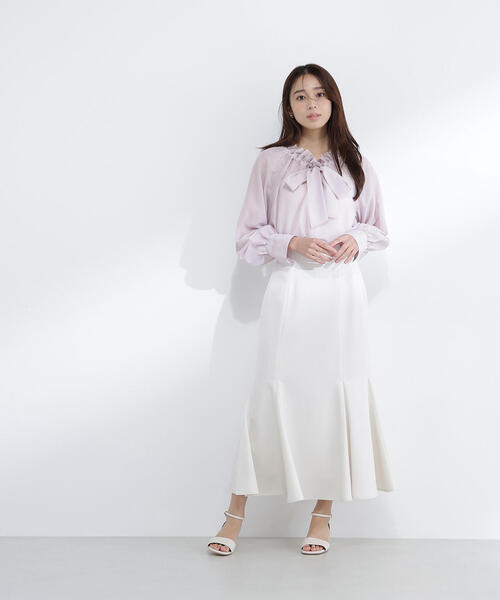 NATURAL BEAUTY BASIC（ナチュラルビューティーベーシック）の「◇ヘム切替マーメイドスカート（スカート・レディース・オフホワイト/ブラック/ネイビー・P/S/MEDIUM/SMALL）」の12枚目の写真