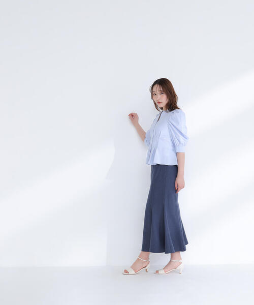 NATURAL BEAUTY BASIC（ナチュラルビューティーベーシック）の「◇ヘム切替マーメイドスカート（スカート・レディース・オフホワイト/ブラック/ネイビー・P/S/MEDIUM/SMALL）」の7枚目の写真