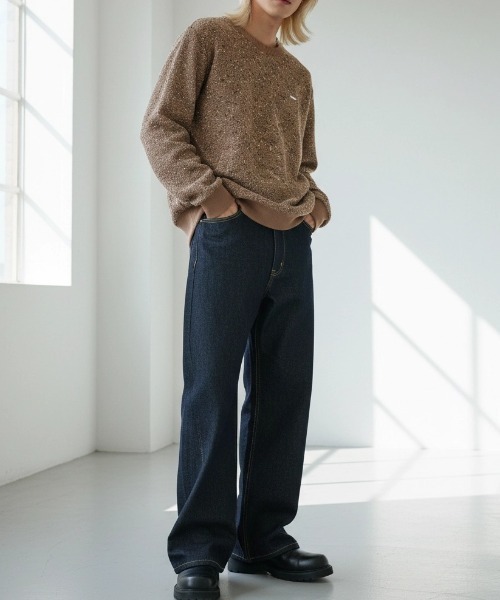 BENUSTA(ベヌスタ)の「A'GEM/9 × .kom 『BENUSTA /ベヌスタ』ネップ加工クルーネックニット(ニット/セーター・メンズ・ブラウン/ブラック・L/M)」の14枚目の写真