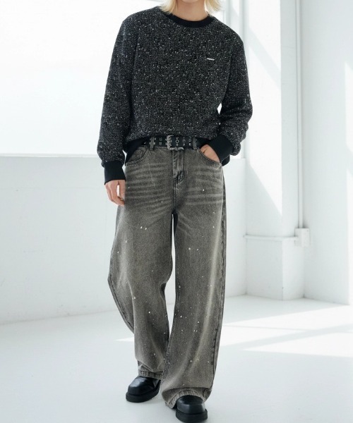 BENUSTA(ベヌスタ)の「A'GEM/9 × .kom 『BENUSTA /ベヌスタ』ネップ加工クルーネックニット(ニット/セーター・メンズ・ブラウン/ブラック・L/M)」の19枚目の写真