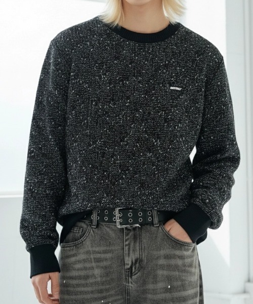 BENUSTA(ベヌスタ)の「A'GEM/9 × .kom 『BENUSTA /ベヌスタ』ネップ加工クルーネックニット(ニット/セーター・メンズ・ブラウン/ブラック・L/M)」の18枚目の写真