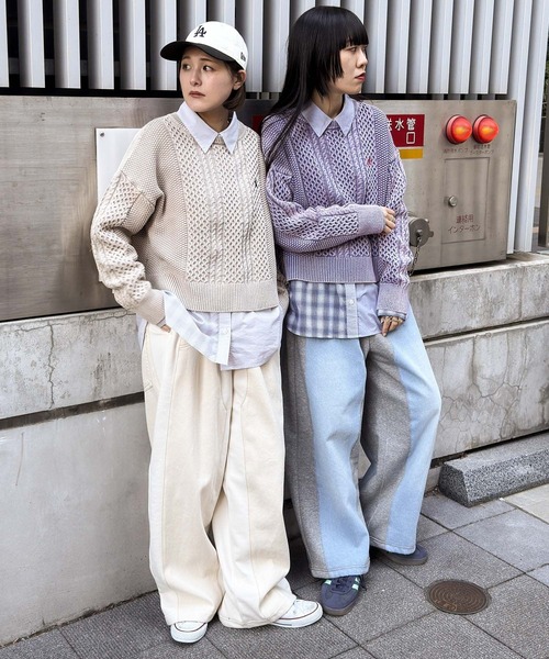 niko and...（ニコアンド）の「[MODE NORM CORE] クレイジーパッチワークシャツ（シャツ/ブラウス・レディース・グレー/ブラック/ネイビー・MEDIUM/LARGE）」の6枚目の写真