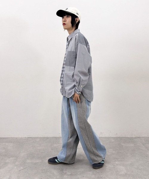 niko and...（ニコアンド）の「[MODE NORM CORE] クレイジーパッチワークシャツ（シャツ/ブラウス・レディース・グレー/ブラック/ネイビー・MEDIUM/LARGE）」の16枚目の写真