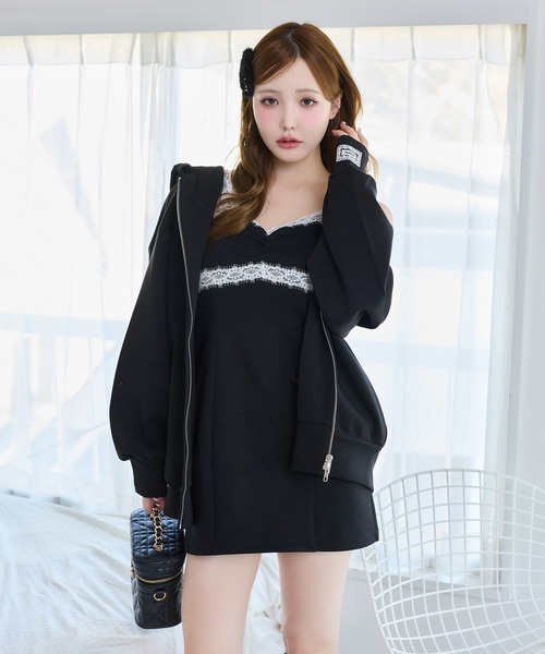 セール】【セットで着れる】ビッグシルエットパーカー（パーカー