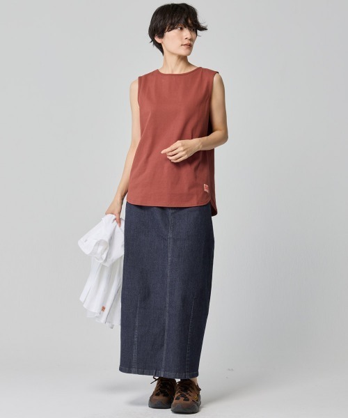 KRIFF MAYER Lady's Collection（クリフメイヤーレディースコレクション）の「【超伸縮・軽量・体型カバー】7ozストレッチデニムカーブスカート（デニムスカート・レディース・ダークブルー/ストライプ/カラフル/ライトブルー・MEDIUM/LARGE）」の14枚目の写真