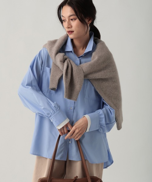 Elura（エルーラ）の「アイロンいらずドルマンシャツ/634727（シャツ/ブラウス・レディース・ライトブルー/ネイビー×ホワイト/ホワイト/ライトイエロー/ブルー/ネイビー・MEDIUM/SMALL）」の15枚目の写真