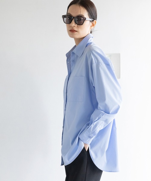 Elura（エルーラ）の「アイロンいらずドルマンシャツ/634727（シャツ/ブラウス・レディース・ライトブルー/ネイビー×ホワイト/ホワイト/ライトイエロー/ブルー/ネイビー・MEDIUM/SMALL）」の7枚目の写真