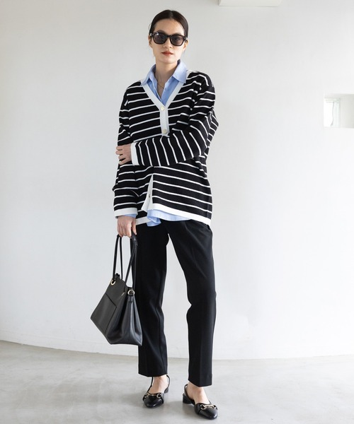 Elura（エルーラ）の「アイロンいらずドルマンシャツ/634727（シャツ/ブラウス・レディース・ライトブルー/ネイビー×ホワイト/ホワイト/ライトイエロー/ブルー/ネイビー・MEDIUM/SMALL）」の9枚目の写真