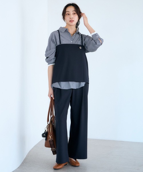 Elura（エルーラ）の「アイロンいらずドルマンシャツ/634727（シャツ/ブラウス・レディース・ライトブルー/ネイビー×ホワイト/ホワイト/ライトイエロー/ブルー/ネイビー・MEDIUM/SMALL）」の19枚目の写真