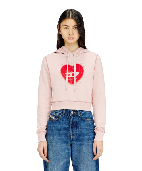 DIESEL(ディーゼル)の「ウィメンズ プルオーバーパーカー F-SLIMMY-HOOD-S5(スウェット・レディース・グレー/ピンク・SMALL/X-LARGE/MEDIUM/LARGE/X-SMALL)」の4枚目の写真