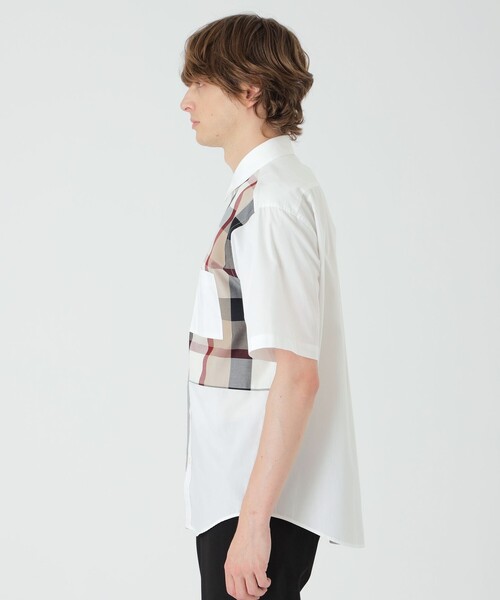 BLACK LABEL CRESTBRIDGE(ブラックレーベル・クレストブリッジ)の「【一部店舗限定】クレストブリッジチェックパッチワークシャツ(シャツ/ブラウス・メンズ・ネイビー/オフホワイト・M/XL/L)」の9枚目の写真