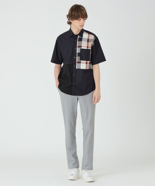 BLACK LABEL CRESTBRIDGE(ブラックレーベル・クレストブリッジ)の「【一部店舗限定】クレストブリッジチェックパッチワークシャツ(シャツ/ブラウス・メンズ・ネイビー/オフホワイト・M/XL/L)」の6枚目の写真