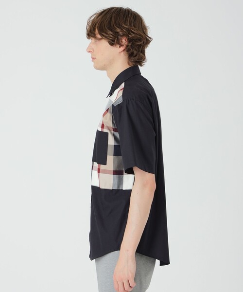 BLACK LABEL CRESTBRIDGE(ブラックレーベル・クレストブリッジ)の「【一部店舗限定】クレストブリッジチェックパッチワークシャツ(シャツ/ブラウス・メンズ・ネイビー/オフホワイト・M/XL/L)」の5枚目の写真