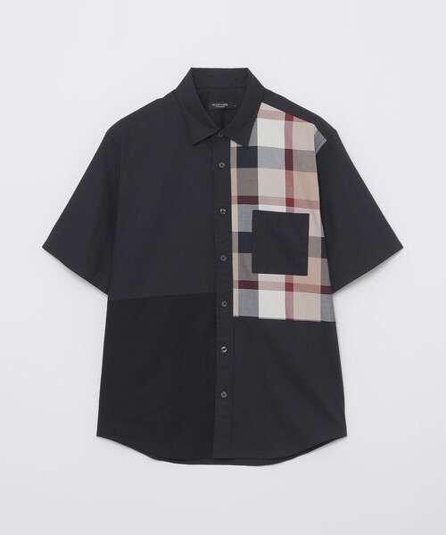 BLACK LABEL CRESTBRIDGE(ブラックレーベル・クレストブリッジ)の「【一部店舗限定】クレストブリッジチェックパッチワークシャツ(シャツ/ブラウス・メンズ・ネイビー/オフホワイト・M/XL/L)」の3枚目の写真