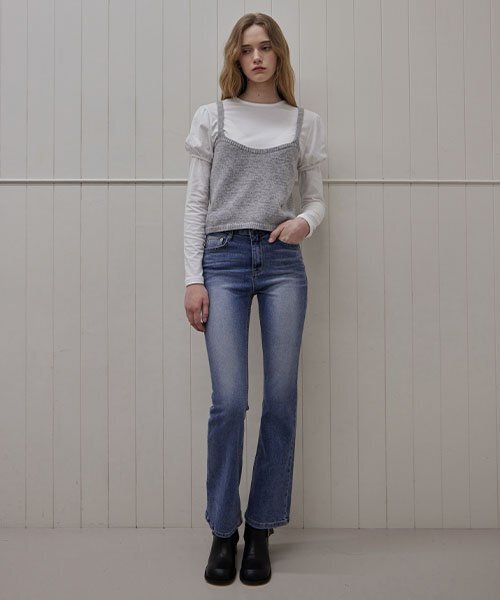 HAINT（ヘイント）の「SANDED LONG BOOTCUT DENIM PANTS（デニムパンツ・レディース・その他・L/M/S）」の3枚目の写真