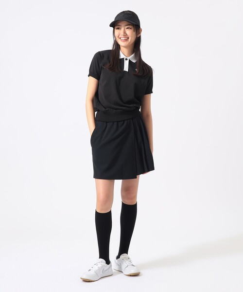 BEAMS GOLF（ビームスゴルフ）の「ORANGE LABEL / ストレッチ プリーツ ラップキュロット（UVカット）（スカート・レディース・ベージュ/ホワイト/ブラック・MEDIUM/LARGE/SMALL）」の5枚目の写真