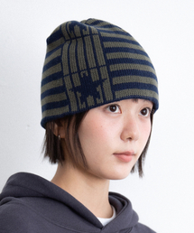 ISTKUNST（イストクンスト）の「STAR STRIPE BEANIE_KHAKI(IK2FFMAB20A)（ニットキャップ/ビーニー）」