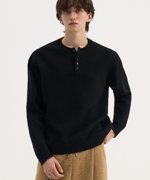 TRIP LE SENS（トリップ ル センス）の「[ウール100%]ピュアライトヘンリーネックニット_ブラック（ニット/セーター）」