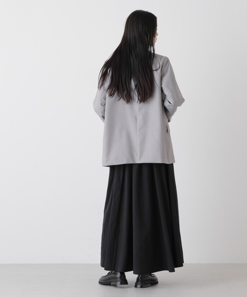 NANO universe(ナノユニバース)の「ダブルブレストジャケット(テーラードジャケット・レディース・グレー/ネイビー/ライトベージュ・FREE)」の12枚目の写真