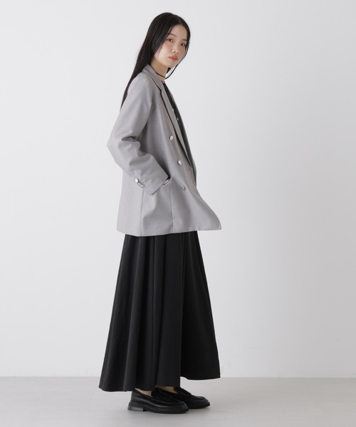NANO universe(ナノユニバース)の「ダブルブレストジャケット(テーラードジャケット・レディース・グレー/ネイビー/ライトベージュ・FREE)」の13枚目の写真