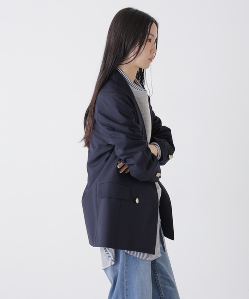 NANO universe(ナノユニバース)の「ダブルブレストジャケット(テーラードジャケット・レディース・グレー/ネイビー/ライトベージュ・FREE)」の20枚目の写真