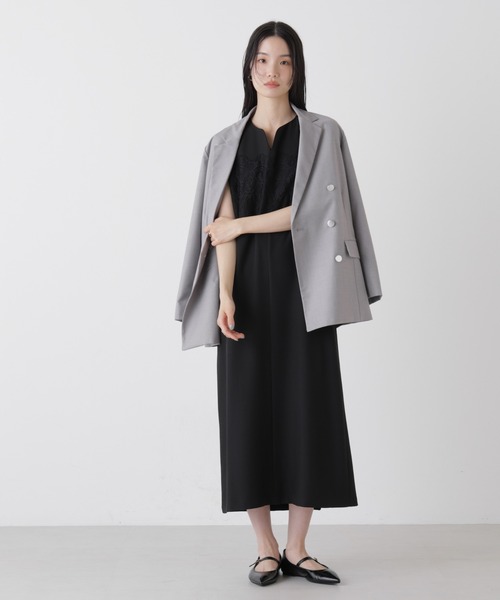 NANO universe(ナノユニバース)の「ダブルブレストジャケット(テーラードジャケット・レディース・グレー/ネイビー/ライトベージュ・FREE)」の15枚目の写真