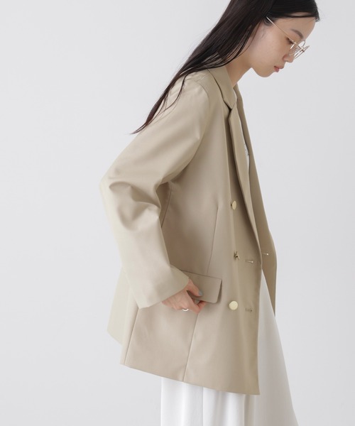NANO universe(ナノユニバース)の「ダブルブレストジャケット(テーラードジャケット・レディース・グレー/ネイビー/ライトベージュ・FREE)」の5枚目の写真
