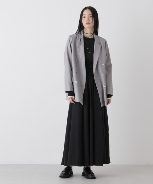NANO universe(ナノユニバース)の「ダブルブレストジャケット(テーラードジャケット・レディース・グレー/ネイビー/ライトベージュ・FREE)」の14枚目の写真