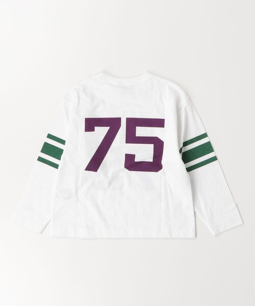 Champion（チャンピオン）の「【Champion/チャンピオン】キッズ ロングスリーブフットボールTシャツ（Tシャツ/カットソー・キッズ・オートミール/ブラック系その他/ホワイト・130/120/110/100/160/150/140）」の4枚目の写真