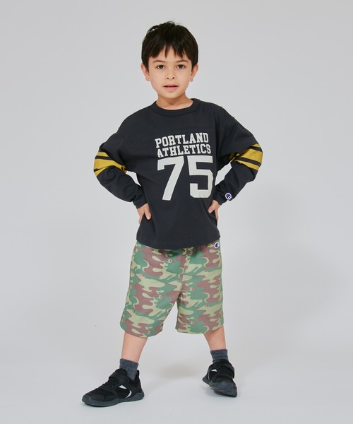 Champion（チャンピオン）の「【Champion/チャンピオン】キッズ ロングスリーブフットボールTシャツ（Tシャツ/カットソー・キッズ・オートミール/ブラック系その他/ホワイト・130/120/110/100/160/150/140）」の8枚目の写真