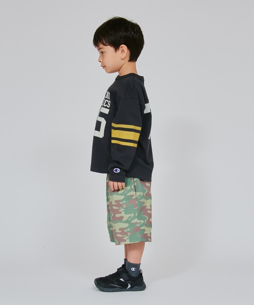 Champion（チャンピオン）の「【Champion/チャンピオン】キッズ ロングスリーブフットボールTシャツ（Tシャツ/カットソー・キッズ・オートミール/ブラック系その他/ホワイト・130/120/110/100/160/150/140）」の9枚目の写真